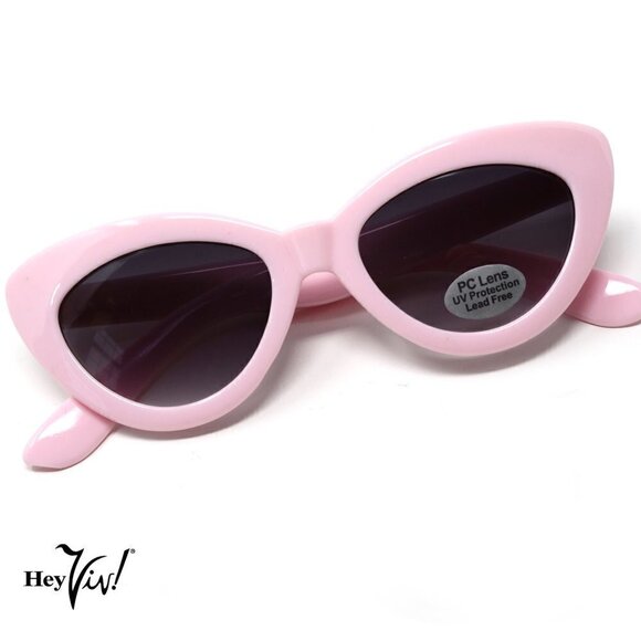 Kids Girls Size Retro 50s Style Cat Eye Sunglasses Shades -UV PC Lens - 5 Colors - Picture 4 of 8